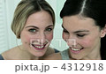 Two young women laughing in bathroom 4312918