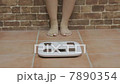 Girl riding a scale Girl riding a scale 7890354
