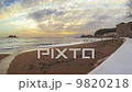 Video clip HD Timelaps golden sunny empty sandy beach in Montenegro, Petrovac. Sunset and waves. 9820218