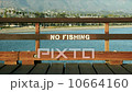 A no fishing sign is painted on the Stearns Wharf Pier in Santa Barbara, California 10664160
