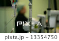 Compilation IV solution in surgery room, doctor in background, surgery robot tools on surgery table, 13354750