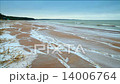 Winter coastal landscape with snow on the beach and waves. Gulf of Finland, Baltic sea, Russia   14006764