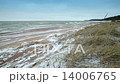 Winter coastal landscape with snow on the beach and waves. Gulf of Finland, Baltic sea, Russia   14006765