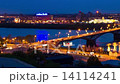 Night view of city bridge over river in lights 14114241