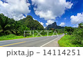 HD Time lapse. Mountain Road, moving clouds 14114251