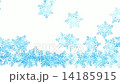 Light blue crystal snowflakes is falling down on a white background 14185915