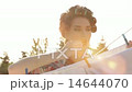 Fashion Beauty Wearing Hair Curlers Is Hanging Laundry In Sun Flared Garden 14644070