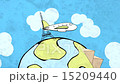 Hd cartoon of airplane flying around the globe 15209440
