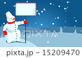 HD cartoon of snowman with falling snowflakes  15209470