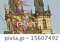 Old towers behind the waving Easter fringes 15607492