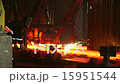 Steel making at the factory - fiery steel blocks w 15951544