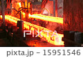 Steel making at the factory - fiery steel blocks 15951546