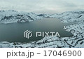Aerial shot of a water reservoir during winter 17046900