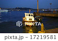Motor boat and boat shake on waves  17219581