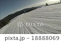 Snowboarder sliding down the hill, white snow 18888069