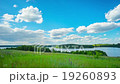 Summer landscape with a lake, panoramic time-lapse 19260893