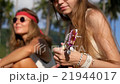 Beautiful Boho Hippie Women with Guitar in Summer 21944017