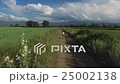 A woman riding a bike on rural road. 25002138