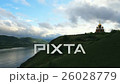 Dome and cross on Dramatic Sky background. 26028779