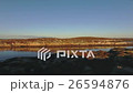 Flying over sea, brown rocks in autumn in Norway 26594876