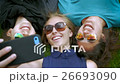 Friends take a selfie next to each other in slowmo 26693090
