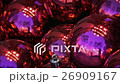 Purple Christmas balls reflecting sky 26909167