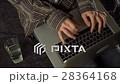 Close up of female hands using laptop sitting down 28364168