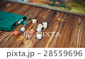 Dices Fall On a Wooden Table With Boardgame 28559696