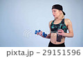 sexy young athletics girl doing dumbbells  29151596