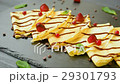 Ready to eat pancakes with chocolate and berries 29301793