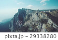 Aerial view of funicular in the fog, Crimea, Ay Pe 29338280
