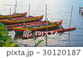 wooden boats for tourists on Danau Beratan lake 30120187