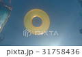 rubber ring floating in transparent blue tiled 31758436
