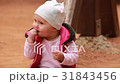 Cute little baby girl dressed in the pink clothing 31843456