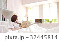 A woman reading with a bed rule 32445814