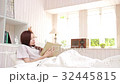 A woman reading with a bed rule 32445815