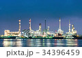 Twilight scene of oil refinery plant  34396459