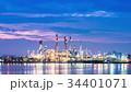 Twilight scene of oil refinery plant  34401071