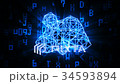 Blue glitch hi-tech motion background 34593894