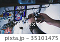 Tattoo master takes equipment for work 35101475
