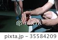 Moth released from cupped hands, slow motion 35584209