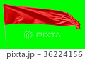 Long red flag, animation with green screen 36224156