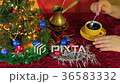 Woman drinking natural coffee on Christmas Eve 36583332