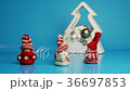 Animated figures in winter wear dancing. 36697853