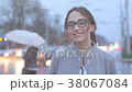 Close up female teenage portrait outside the city 38067084