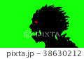 Silhouette of a head of a running zombie 38630212