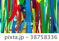 Happy birthday girl with colorful balloons and 38758336