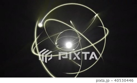 陽子の周りを電子が回っている原子ような背景動画素材の動画素材
