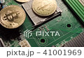 Crypto currency Gold Bitcoin - BTC - Bit Coin. Bitcoins on the motherboard. 41001969