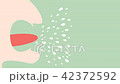 open mouth and tongue with flying saliva 42372592